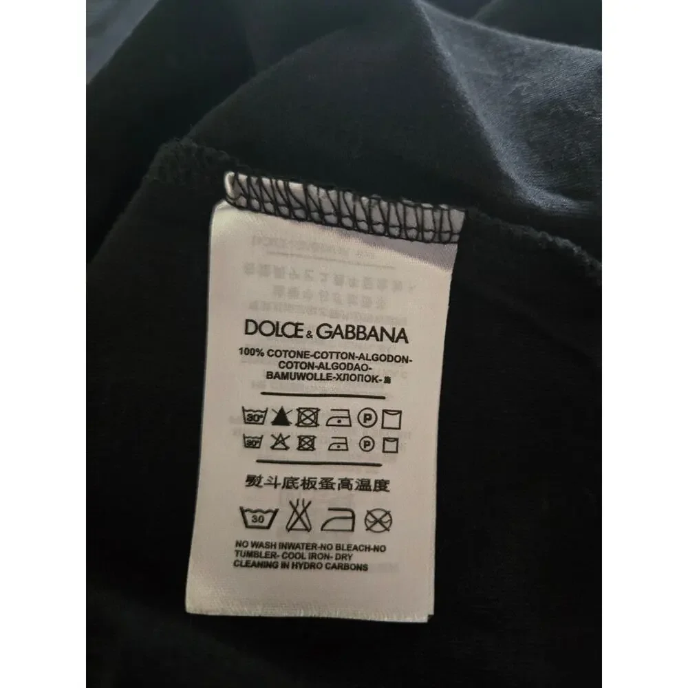 Dolce Gabbana Men's Medium Black T-Shirt Large DG Logo Oversize  size IT 48